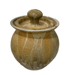 Vintage 1984 Mike Casselberry Signed Studio Pottery Lidded Jar Stoneware Crock